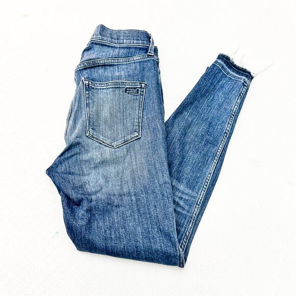 AYR The Riser Neon Jupiter Raw Hem Denim Jeans Medium Wash Size 28 x 28 - Picture 10 of 10